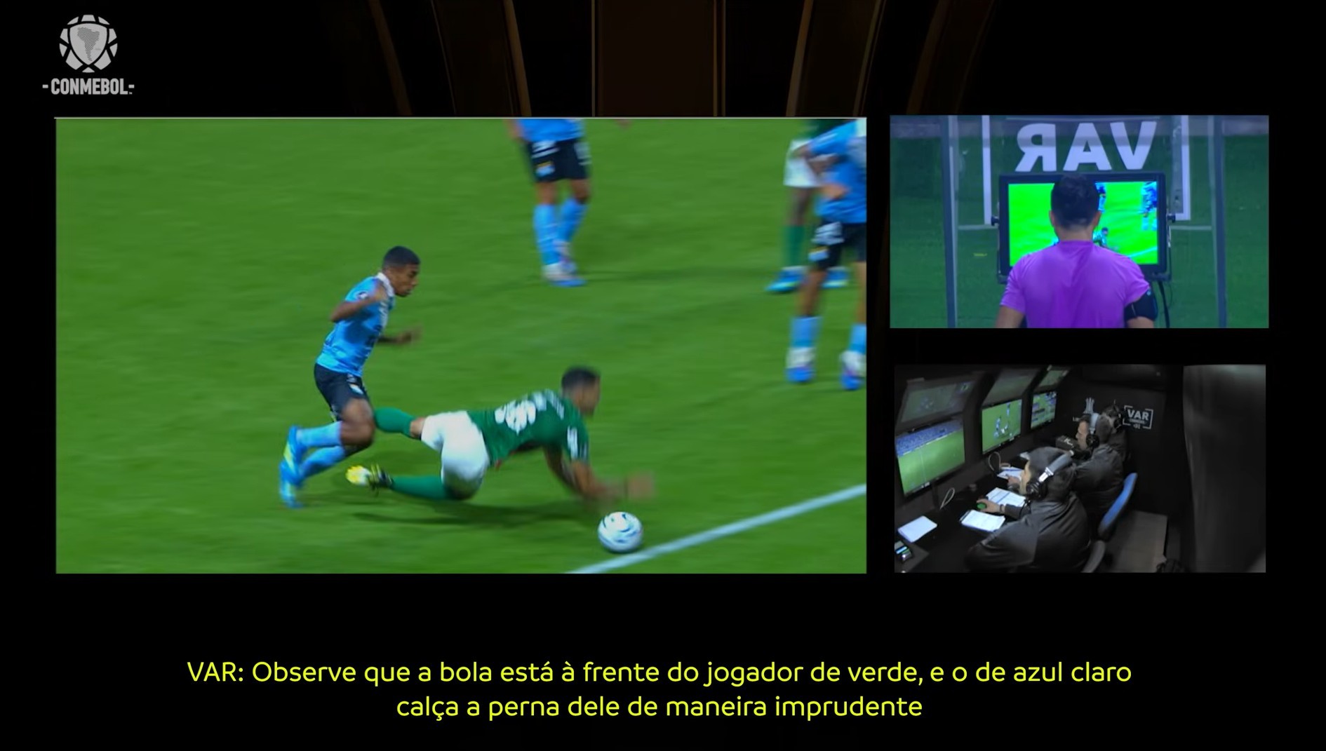 Conmebol divulga áudio do VAR em pênalti para o Palmeiras: "Toca de maneira imprudente"