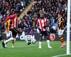 Ouattara resgata ponto para Brentford enquanto Hull mantém invencibilidade em casa
